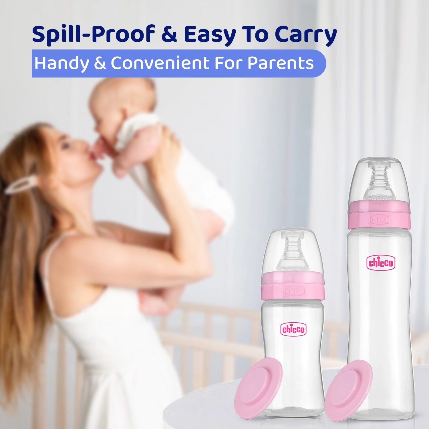 Feed Easy Baby Bottle 250ml Pink Medium 2M+