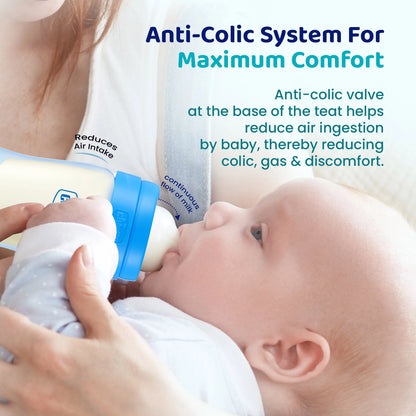 Feed Easy Baby Colored Bottle 125 ml Slow Flow 0M+ Blue