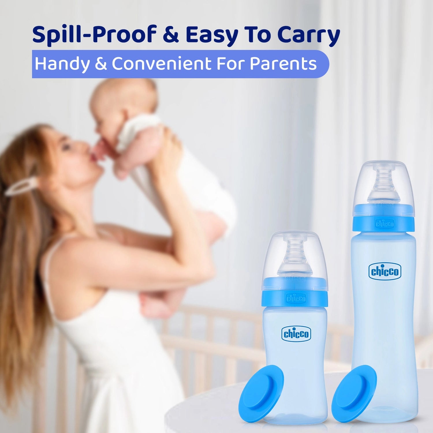 Feed Easy Baby Colored Bottle 125 ml Slow Flow 0M+ Blue