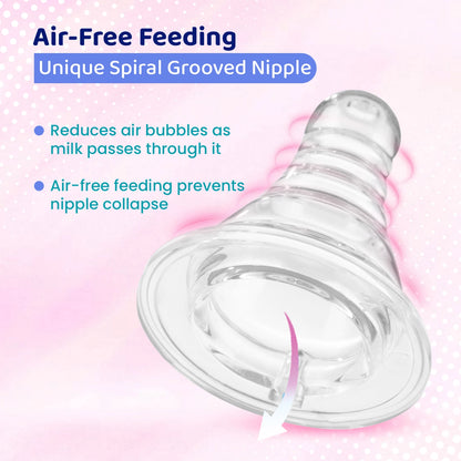 Feed Easy Baby Colored Bottle 125 ml Slow Flow 0M+ Pink