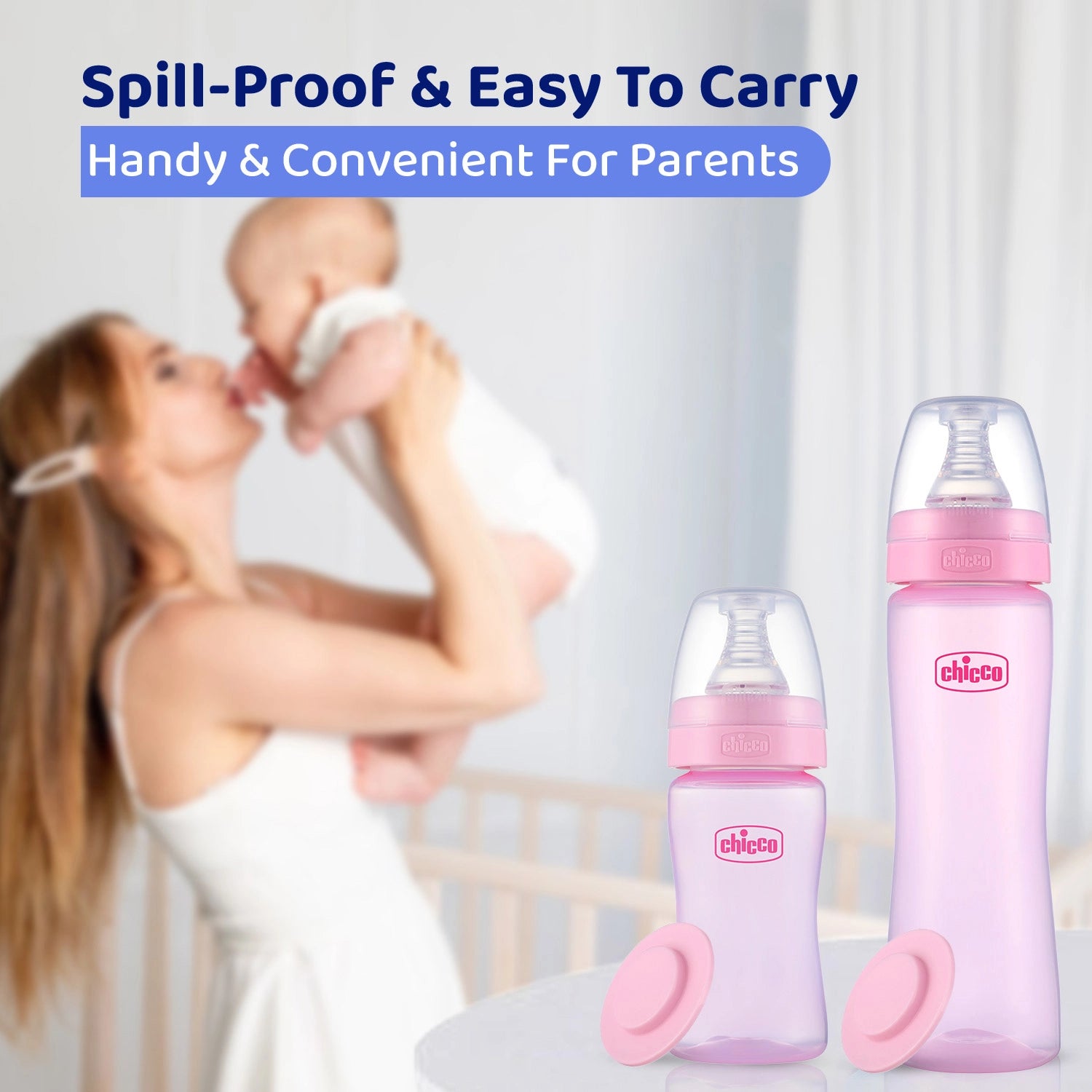 Feed Easy Baby Colored Bottle 250 ml Medium Flow 2M+Pink