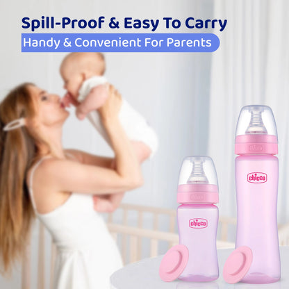 Feed Easy Baby Colored Bottle 250 ml Medium Flow 2M+Pink