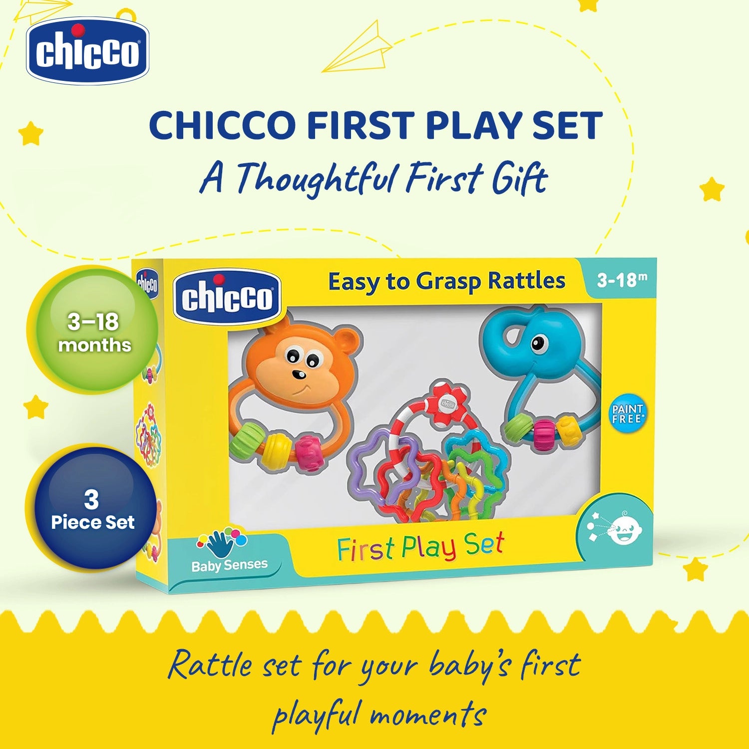First Play Rattle Gift Set 3 Pcs