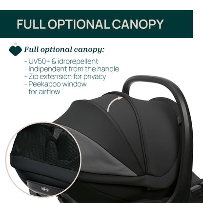 First Seat Recline I Size Baby Car Seat Black Satin