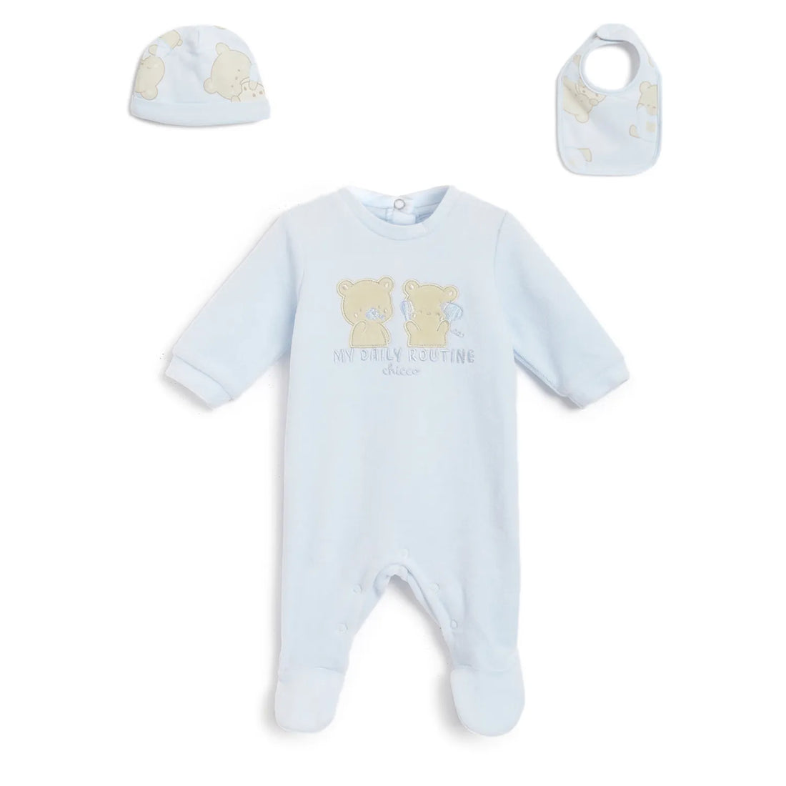 Gift Box  Baby Suit &amp; Bib &amp; Cap Blue
