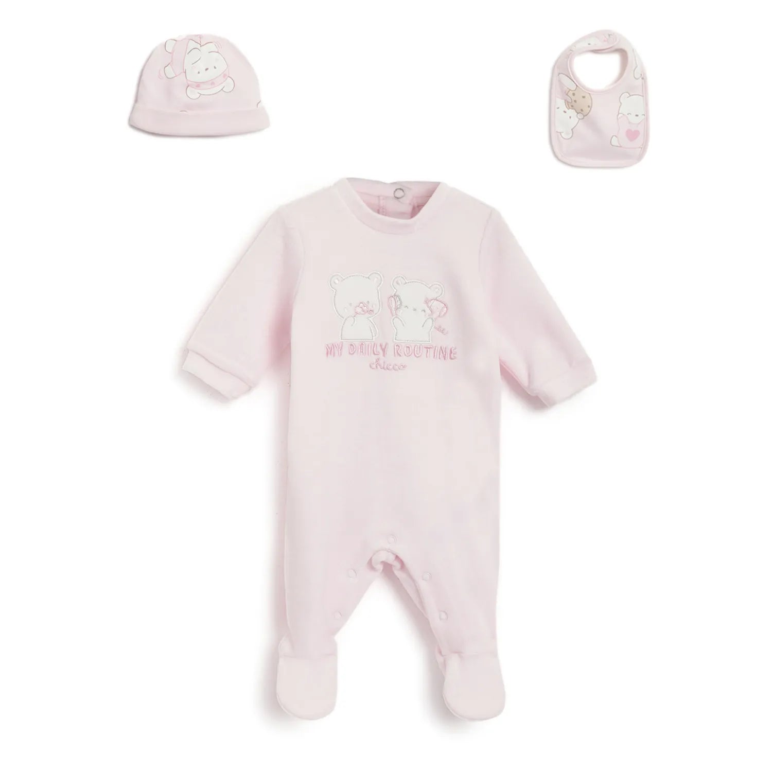 Gift Box  Baby Suit & Bib & Cap Pink
