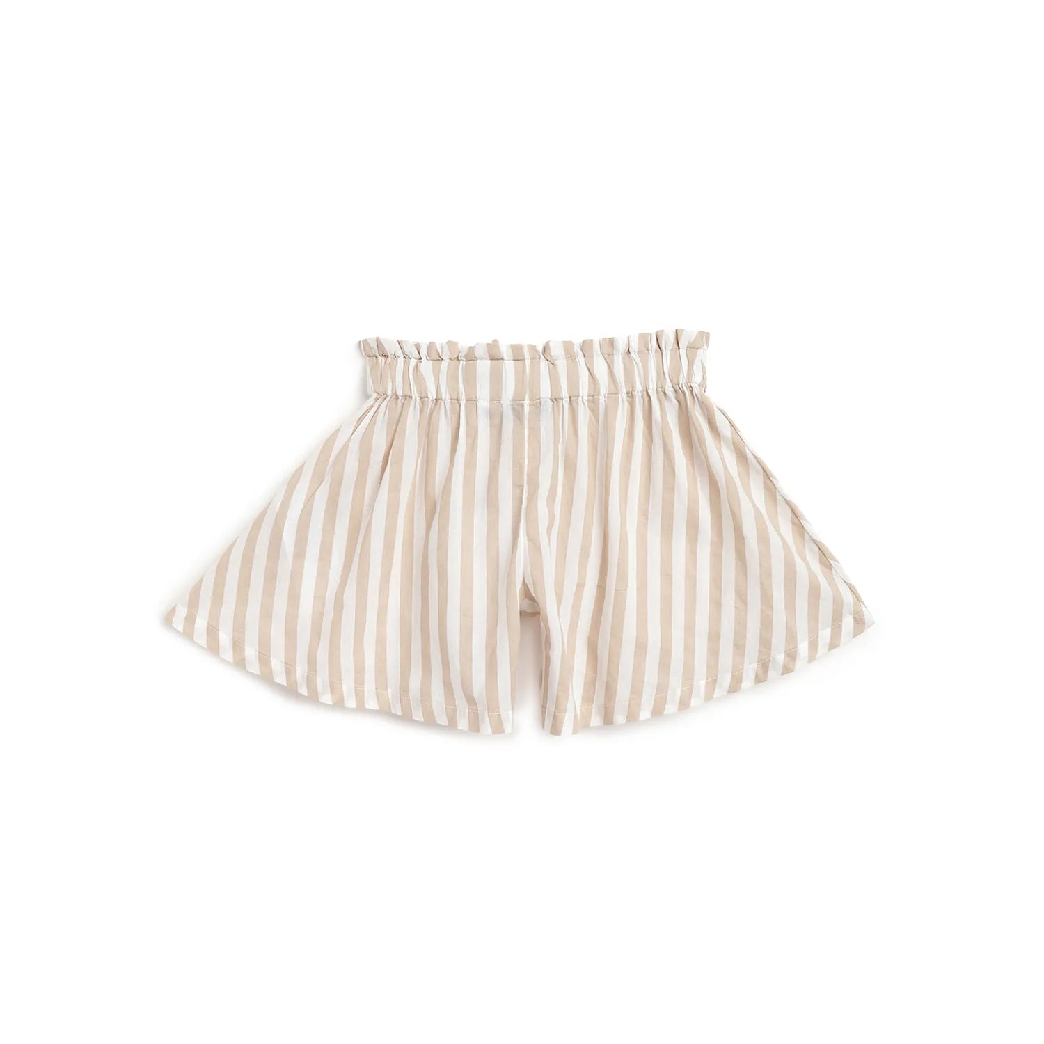Girls Beige Striped Shorts