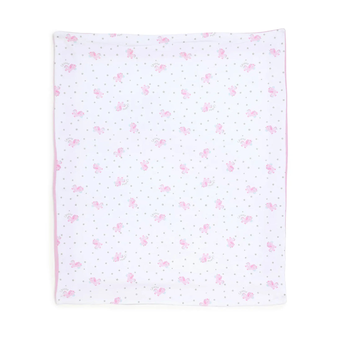 Girls White &amp; Pink Pram Blanket