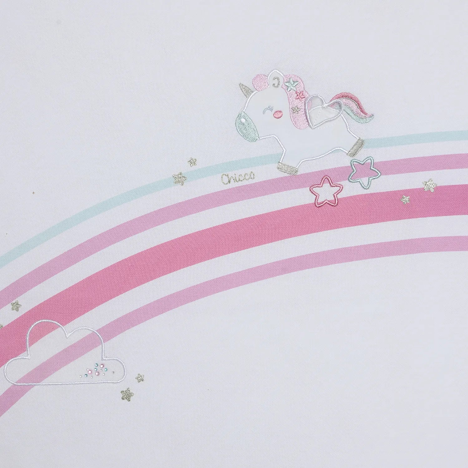 Girls White &amp; Pink Pram Blanket