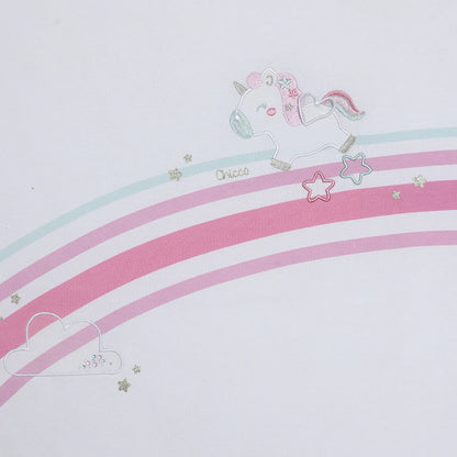 Girls White &amp; Pink Pram Blanket