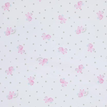 Girls White &amp; Pink Pram Blanket