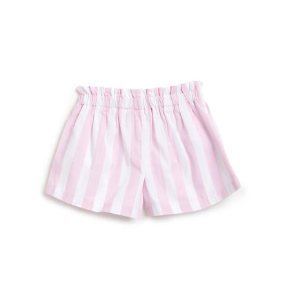Girls White &amp; Pink Striped Shorts