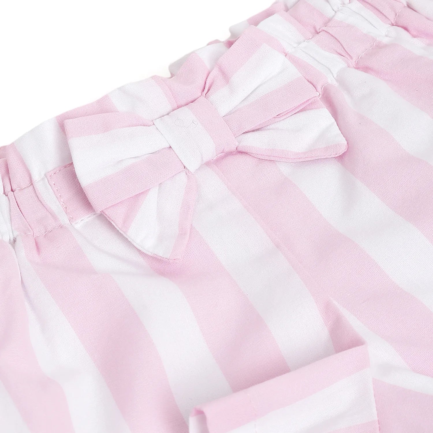 Girls White &amp; Pink Striped Shorts