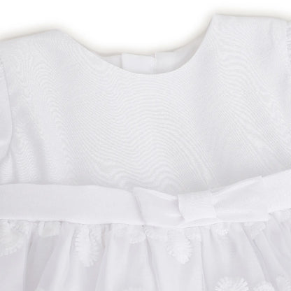 Girls White Floral Printed Dress