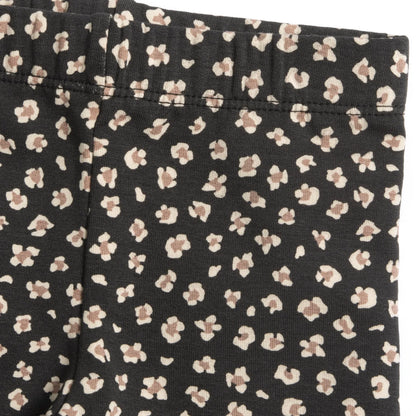 Girls Beige &amp; Grey Applique Sweatshirt with Leggings