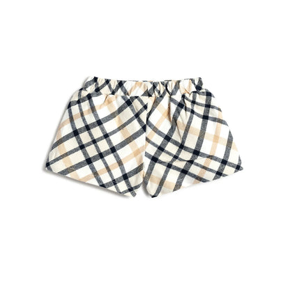 Girls Beige Checked Shorts