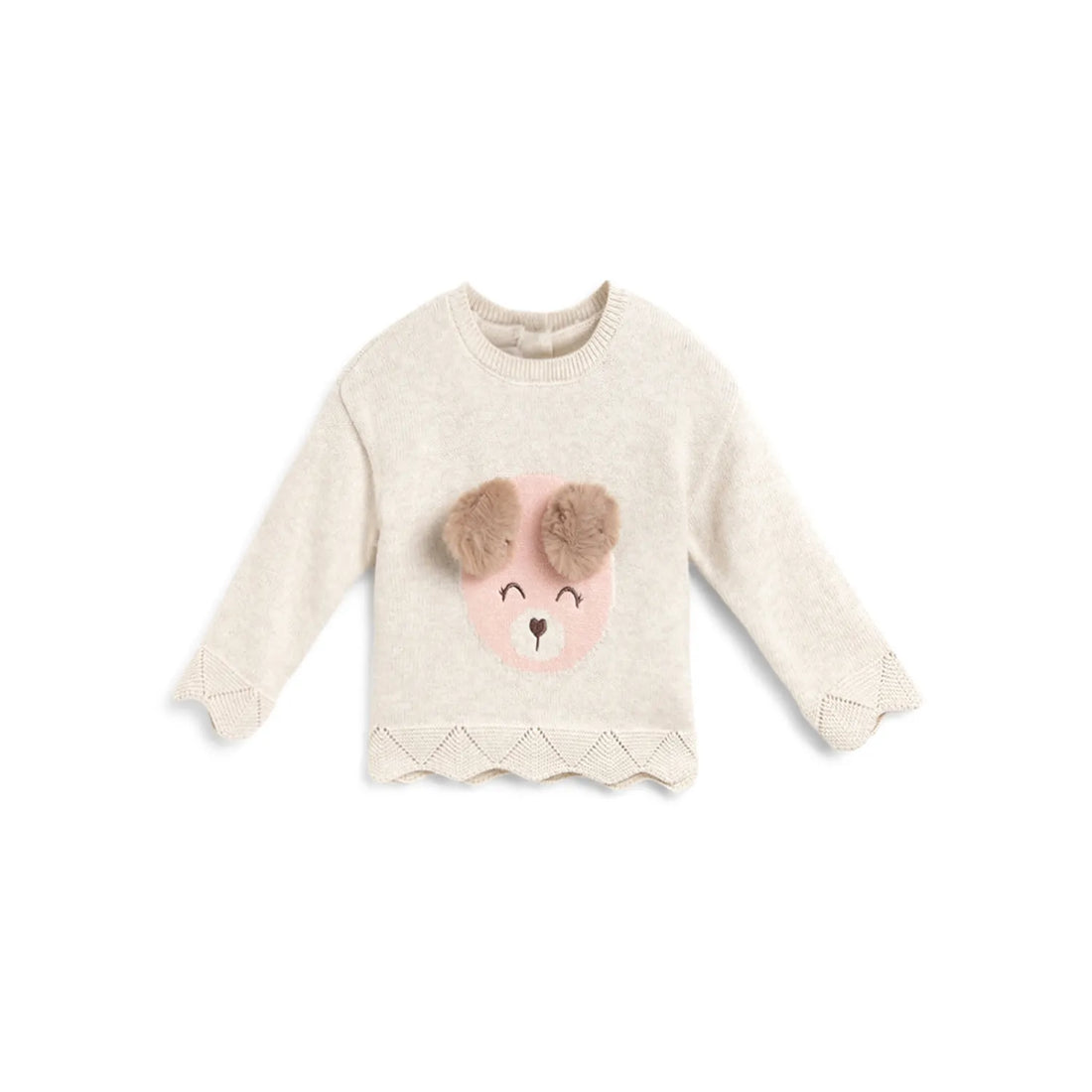 Girls Beige Embellished Pullover