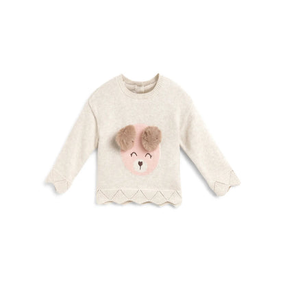 Girls Beige Embellished Pullover