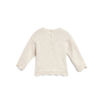 Girls Beige Embellished Pullover
