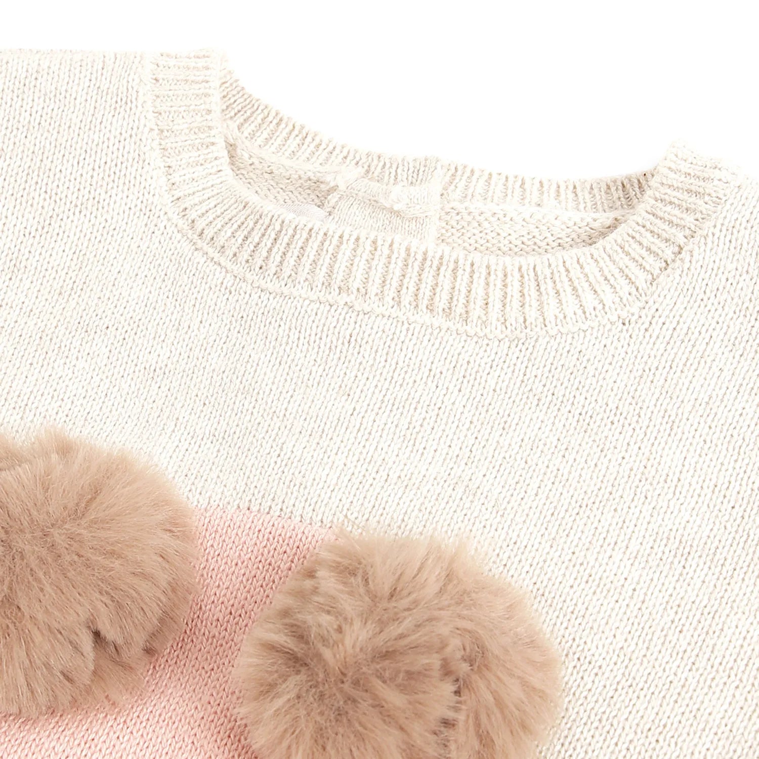 Girls Beige Embellished Pullover