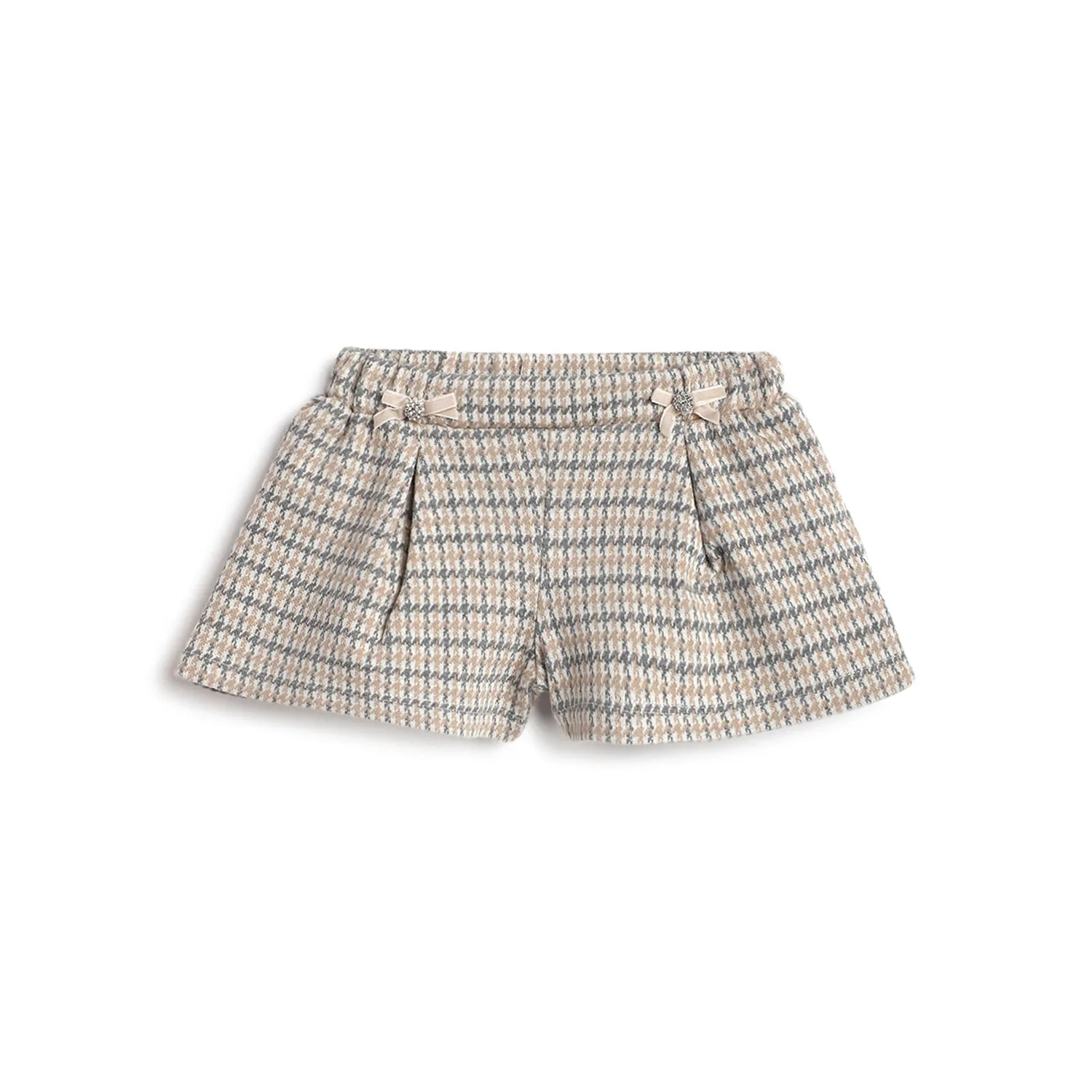 Girls Beige Embellished Shorts