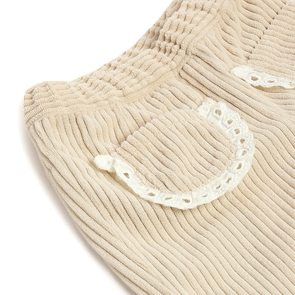 Girls Beige Embellished Trousers