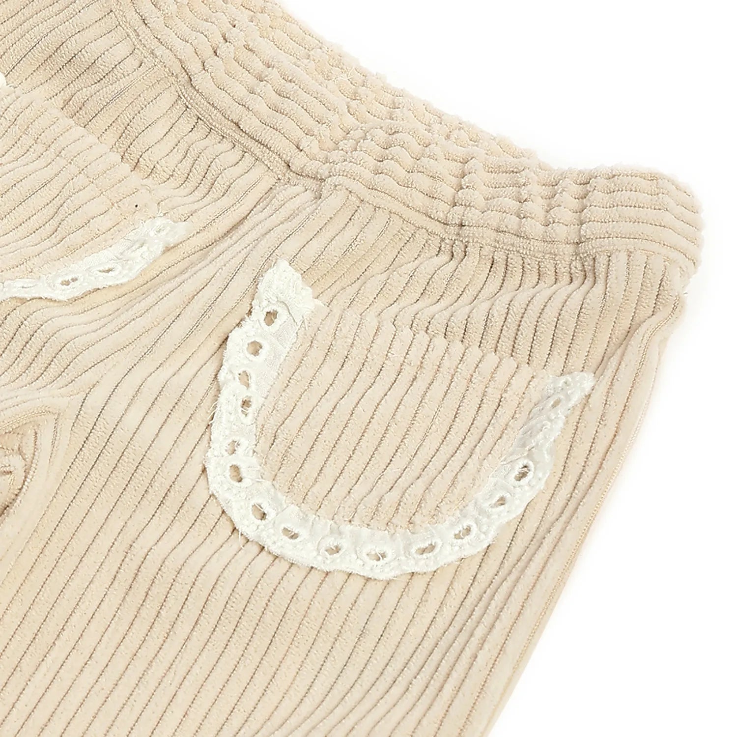 Girls Beige Embellished Trousers
