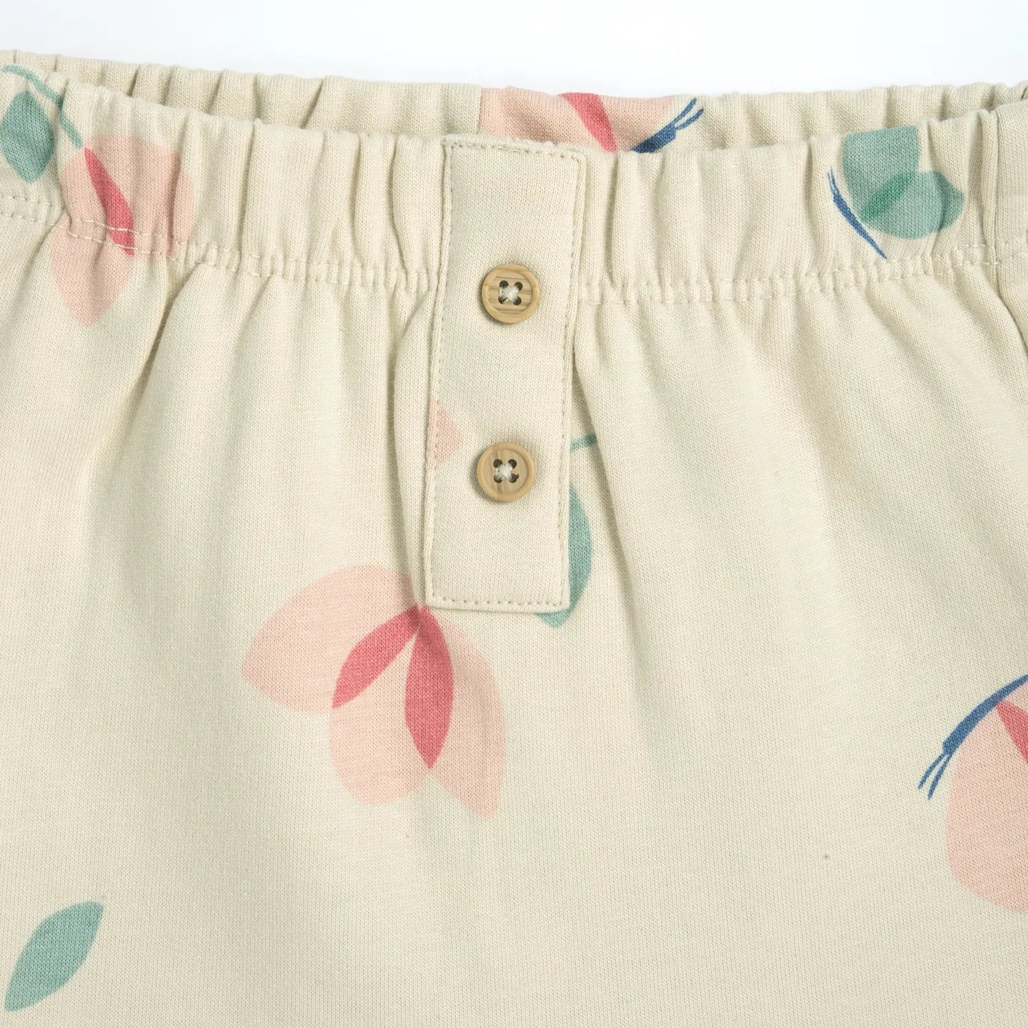 Girls Beige Floral Printed Joggers