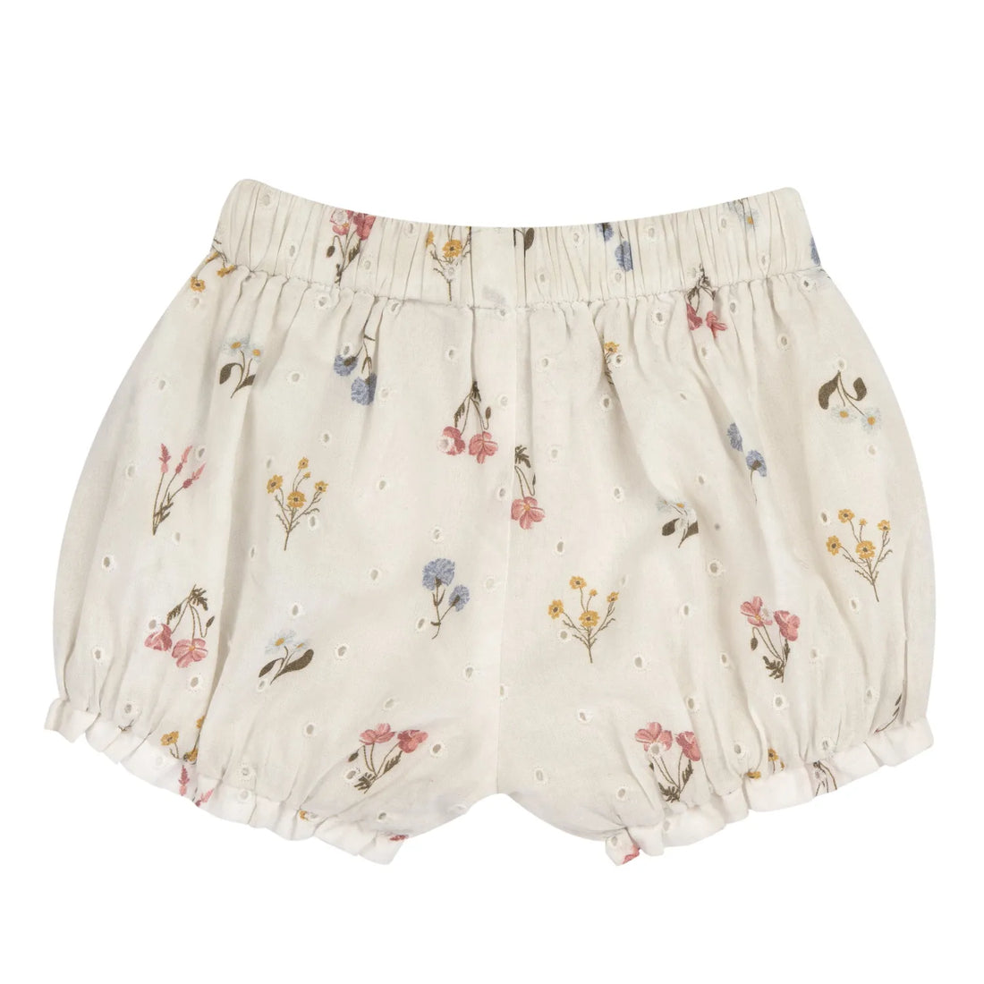 Girls Beige Floral Printed Shorts