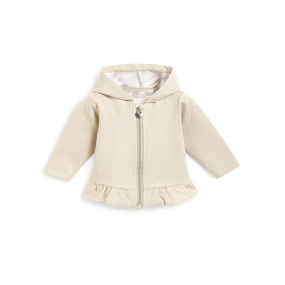 Girls Beige Hooded Sweatshirt