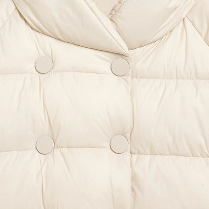 Girls Beige Long Sleeves Padded Jacket