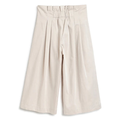 Girls Beige Pleated Trousers