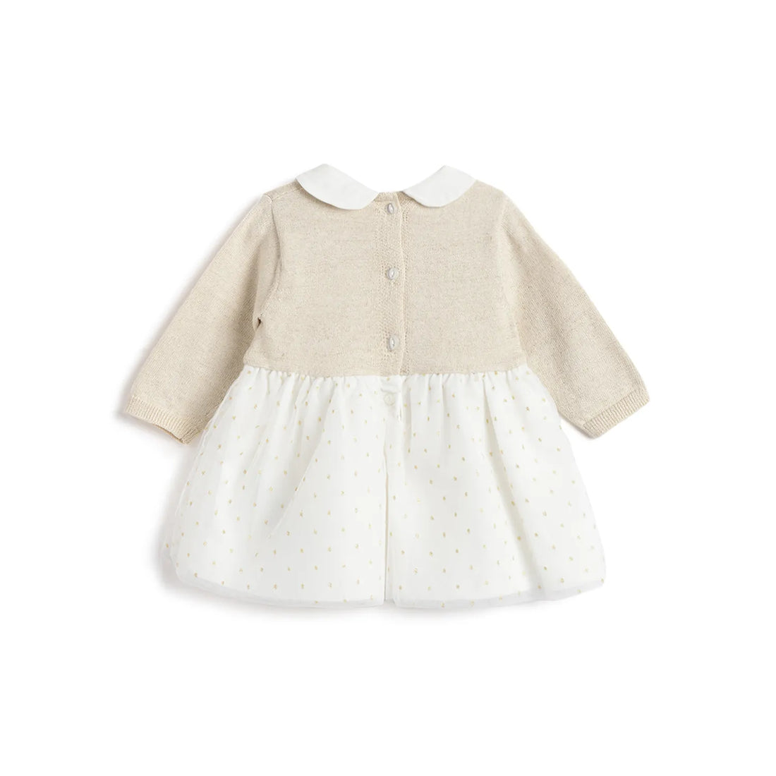 Girls Beige Printed Dress