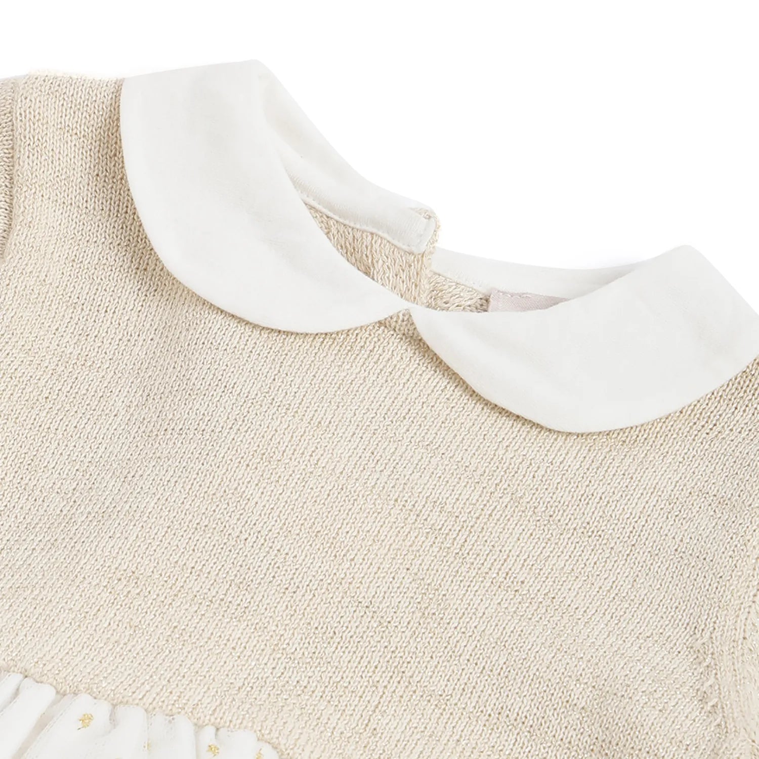 Girls Beige Printed Dress