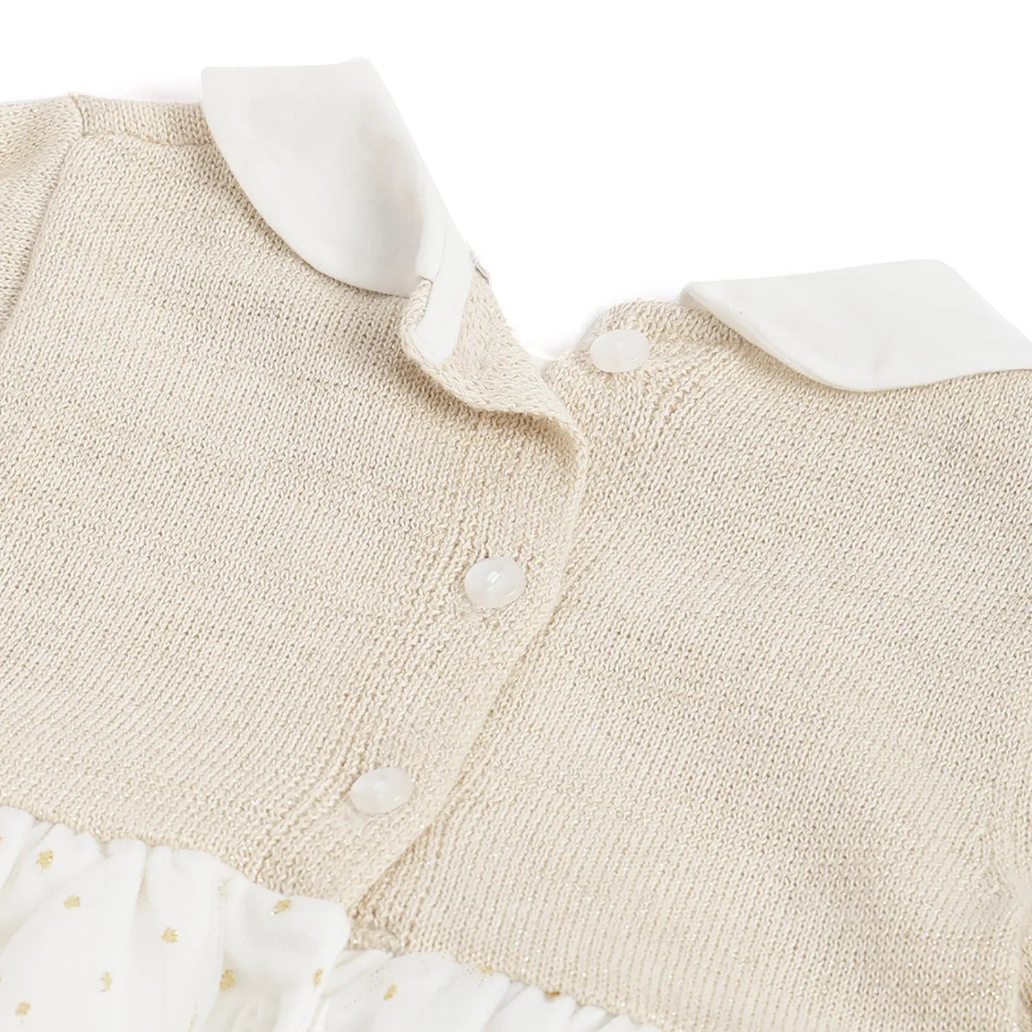 Girls Beige Printed Dress