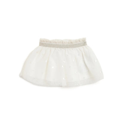 Girls Beige Printed Skirt