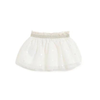 Girls Beige Printed Skirt