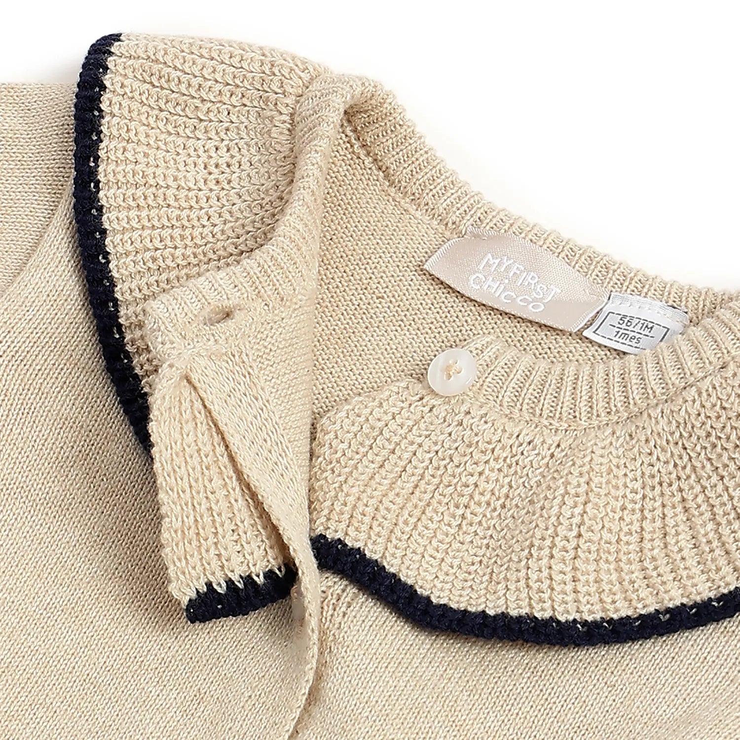 Girls Beige Self Design Cardigan