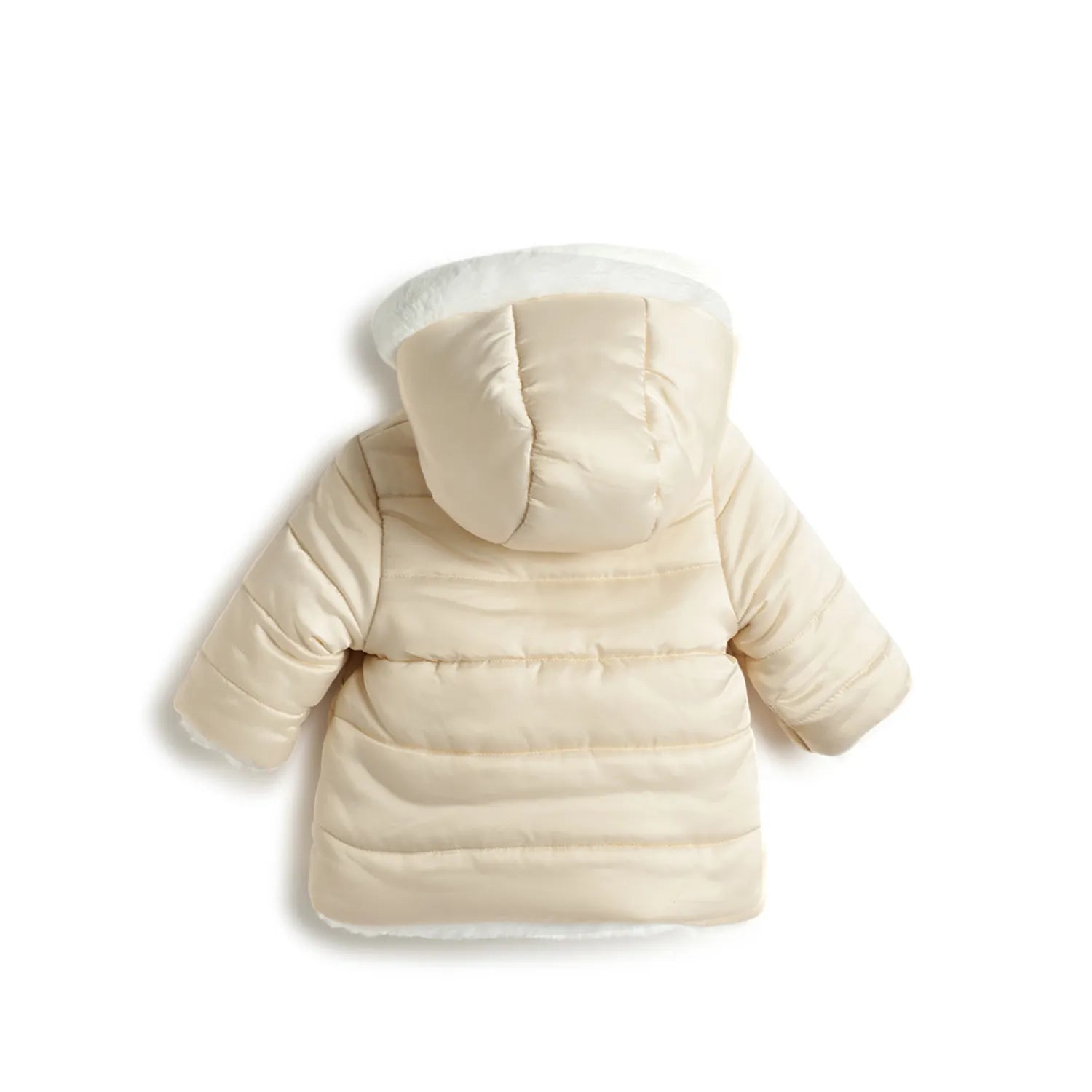 Girls Beige Self Design Reversible Jacket