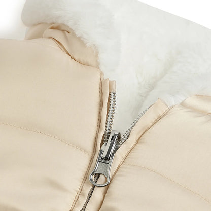 Girls Beige Self Design Reversible Jacket