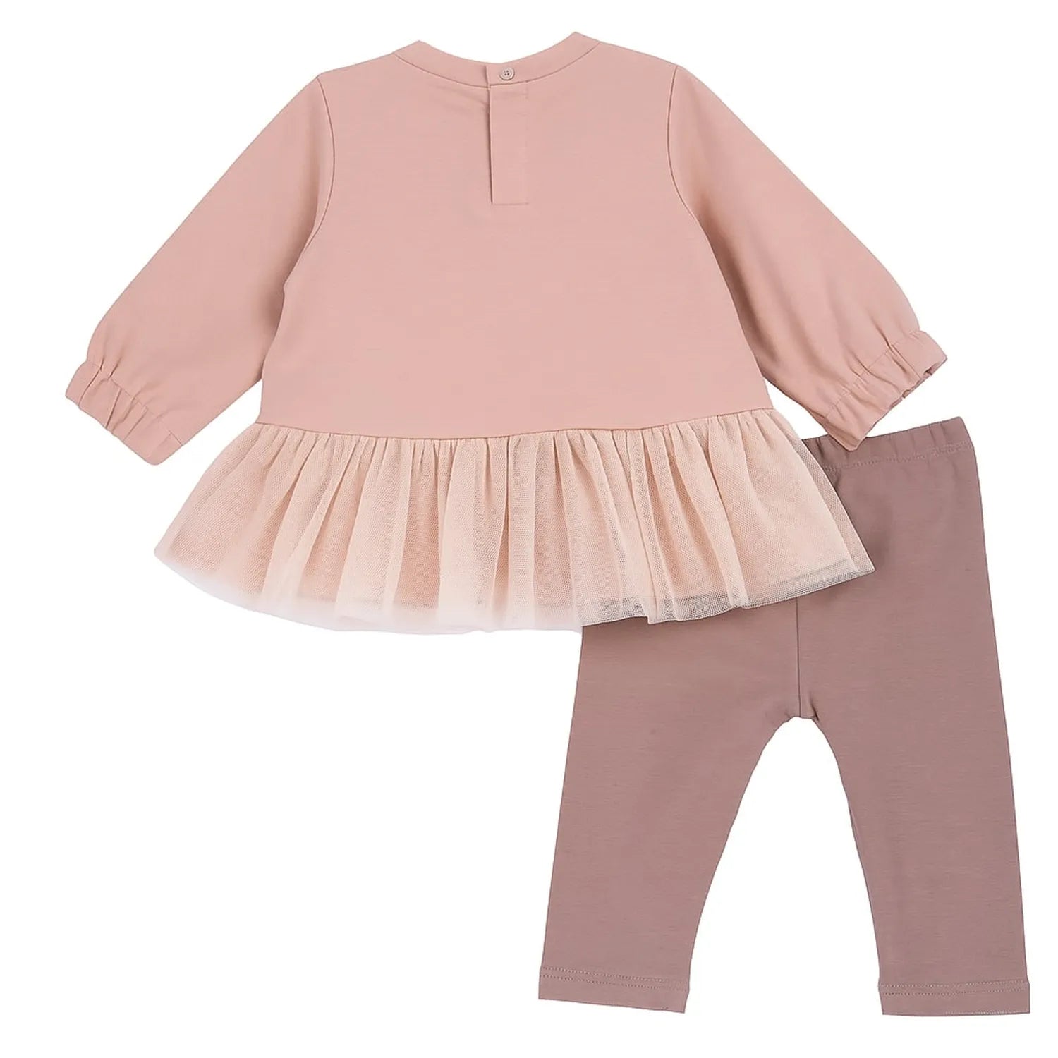 Girls Beige Self-Design Top with Leggings