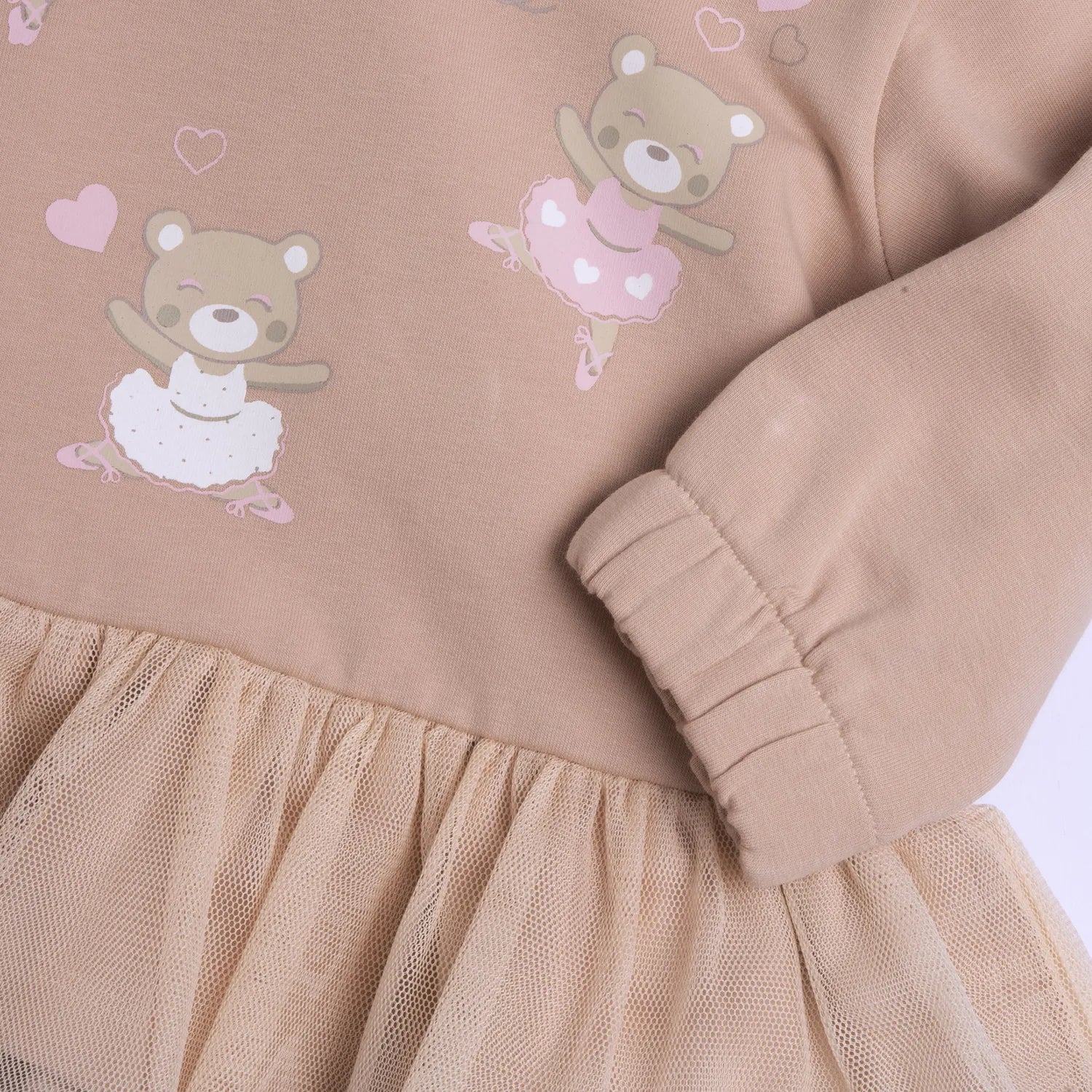 Girls Beige Self-Design Top with Leggings