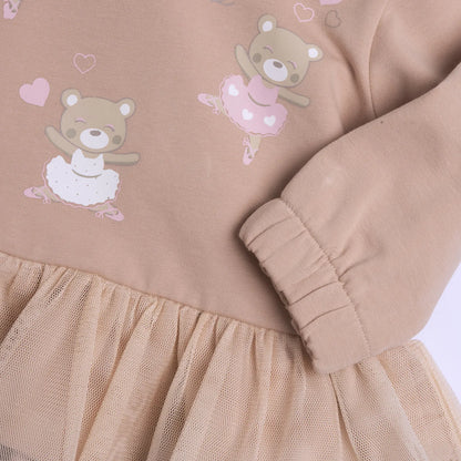 Girls Beige Self-Design Top with Leggings