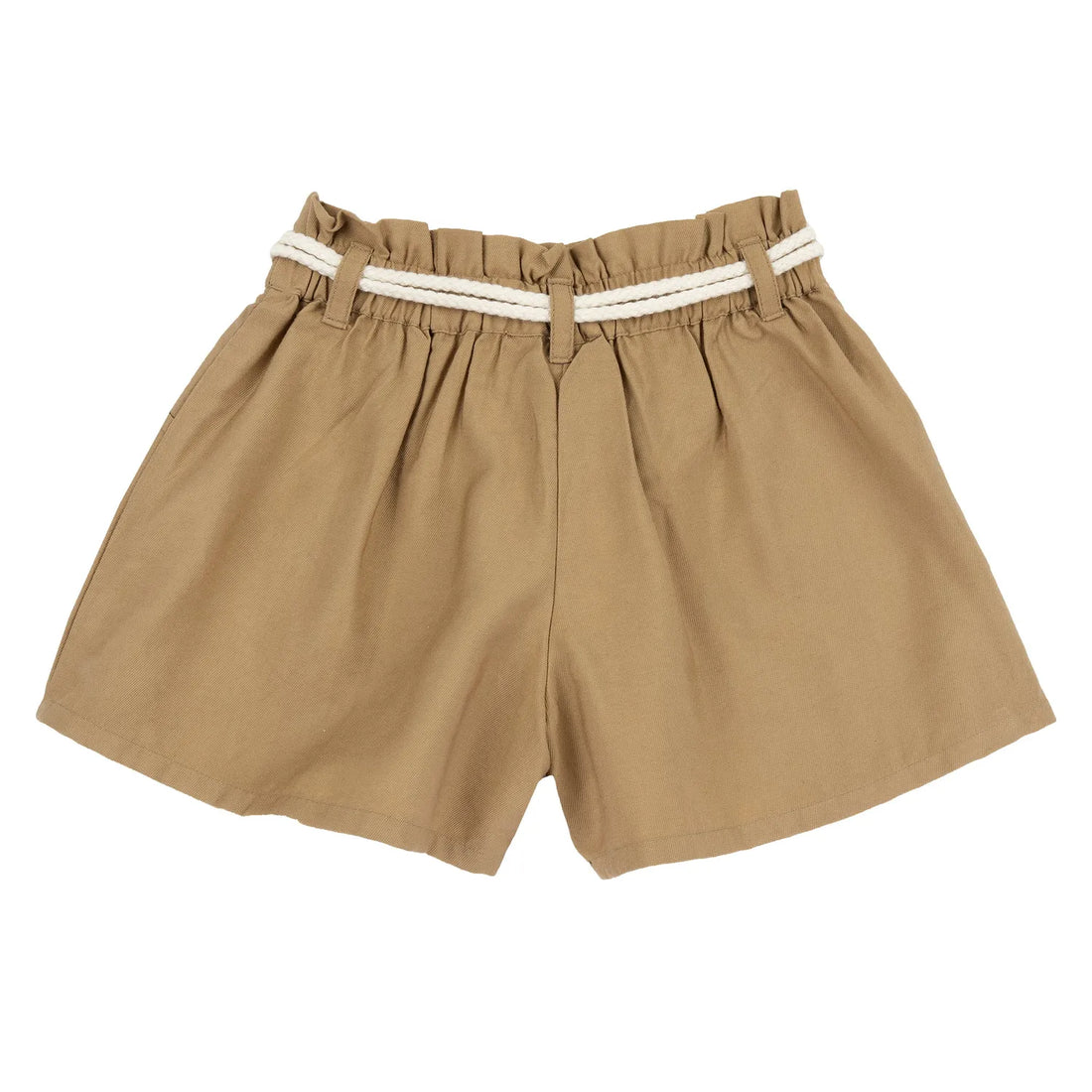 Girls Beige Solid Shorts