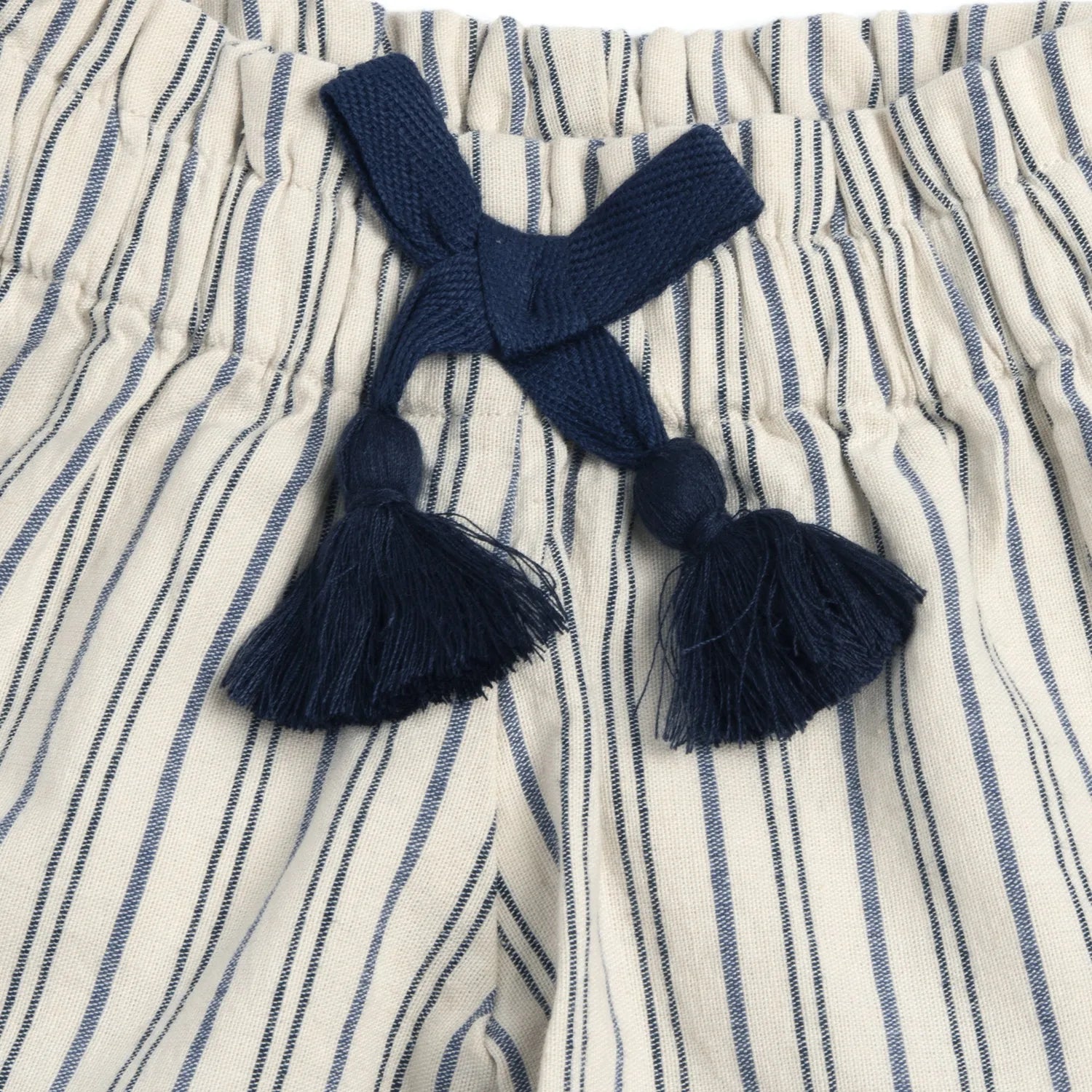 Girls Beige Striped Shorts