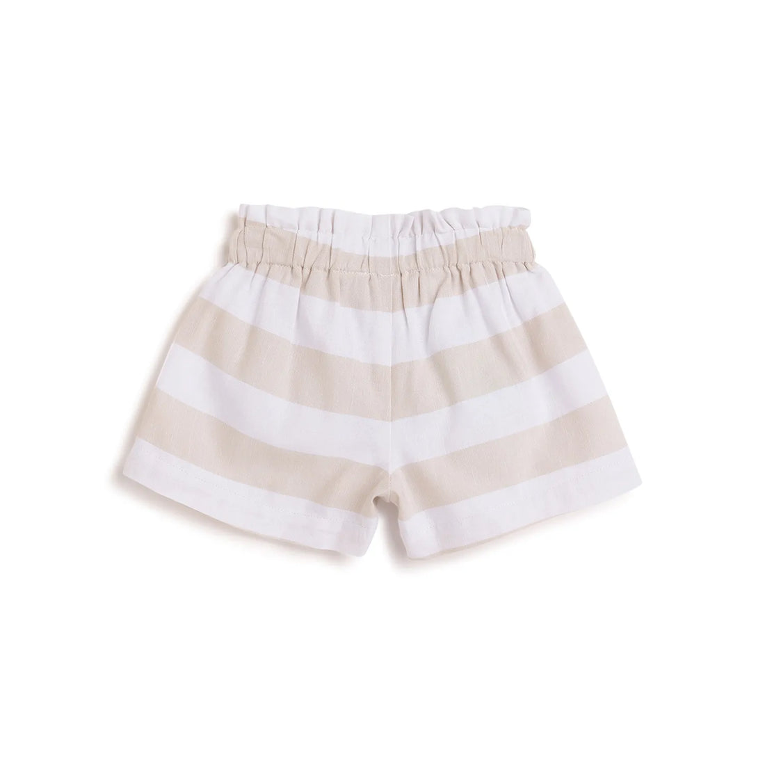 Girls Beige Striped Shorts