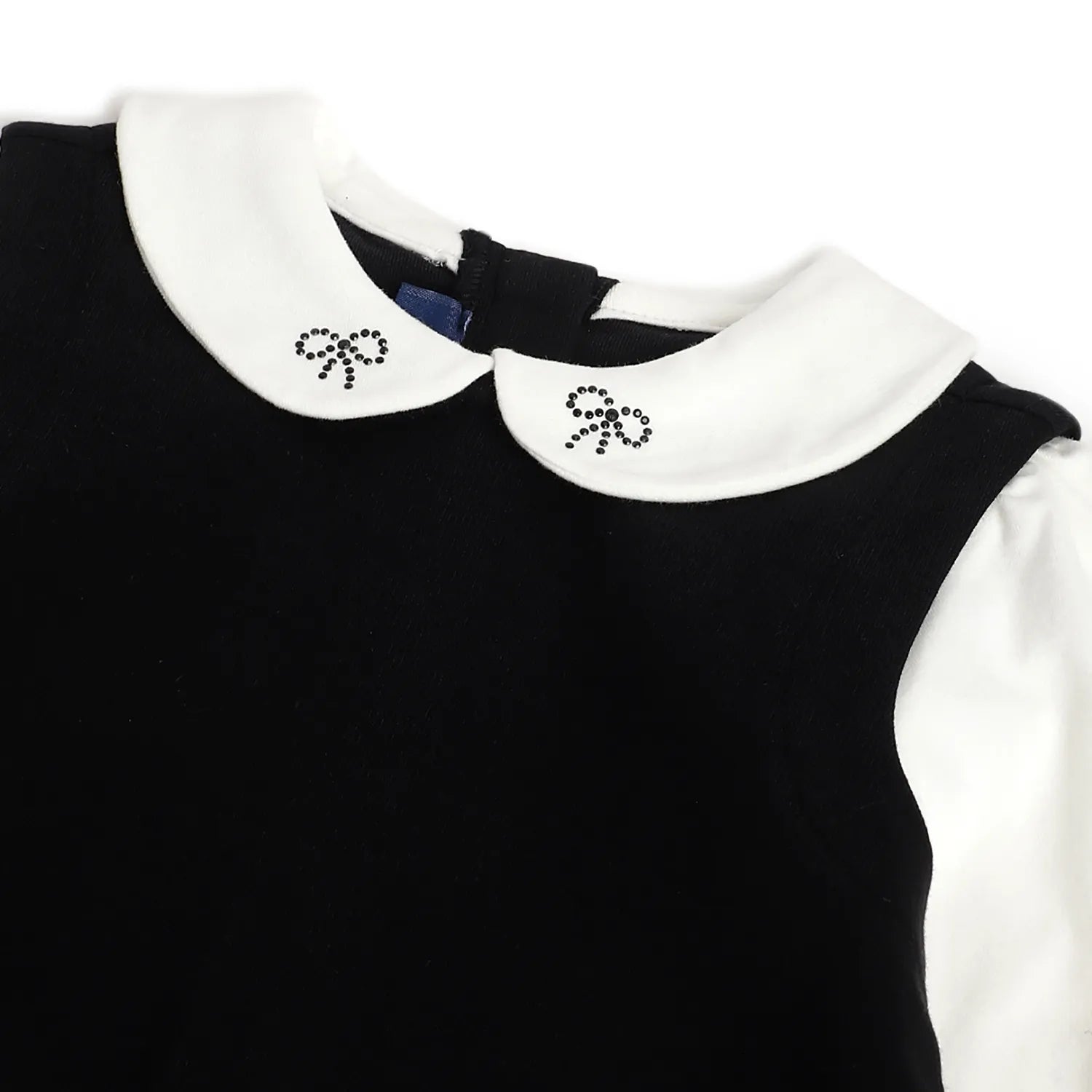 Girls Black &amp; White Solid Dress