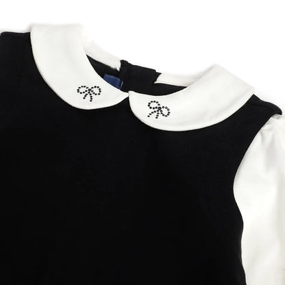 Girls Black &amp; White Solid Dress