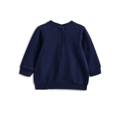 Girls Blue &amp; White Printed Sweatshirt with Leggings