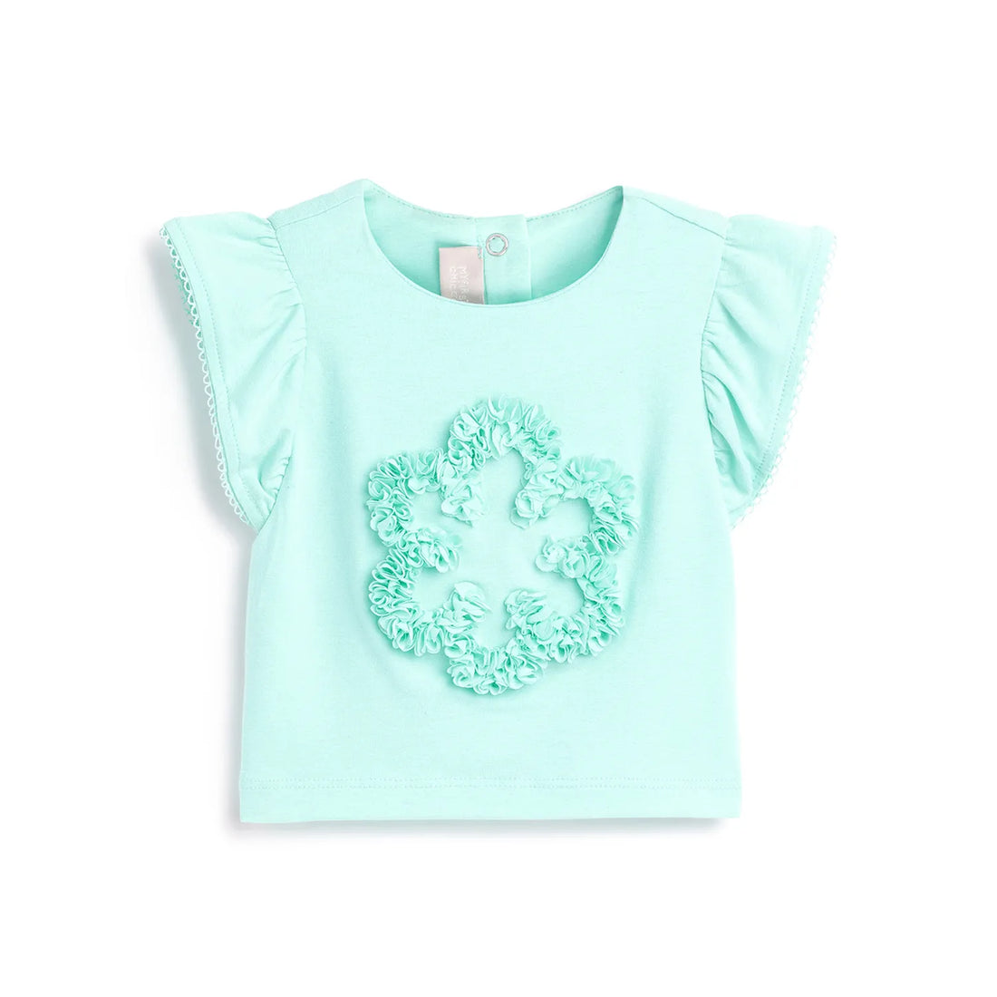 Girls Blue Cap Sleeves T-shirt